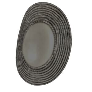 2 Vintage buttons pearlized centers blackened gold rope border 11/4" x3/4" GUC